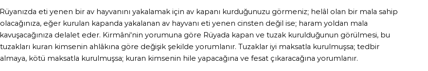 Diyanet'e Göre Rüyada Av Kapanı Görmek