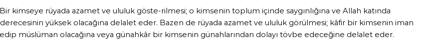 Diyanet'e Göre Rüyada Azamet Görmek