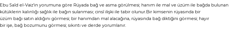 Diyanet'e Göre Rüyada Bağ Ve Asma Görmek