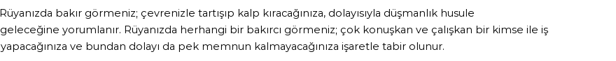 Diyanet'e Göre Rüyada Bakır Görmek