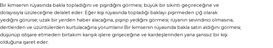 Diyanet'e Göre Rüyada Bakla Toplamak Ve Pişirmek Görmek