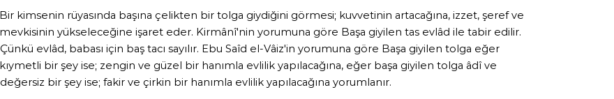 Diyanet'e Göre Rüyada Başa Giyilen Tas Görmek