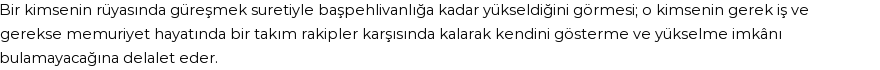 Diyanet'e Göre Rüyada Başpehlivan Görmek