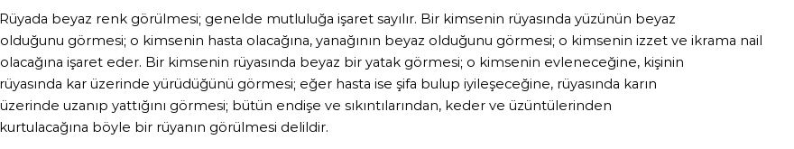 Diyanet'e Göre Rüyada Beyaz Görmek