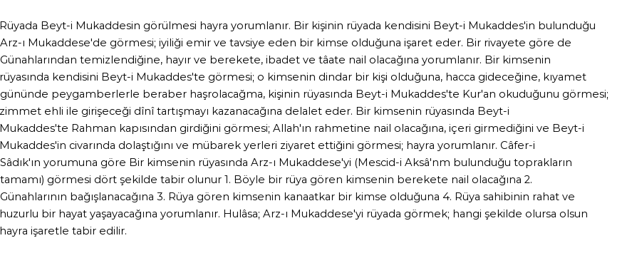 Diyanet'e Göre Rüyada Beyt-ül Mukaddes Görmek