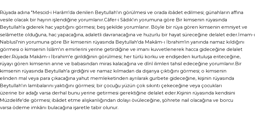 Diyanet'e Göre Rüyada Beytullah Görmek