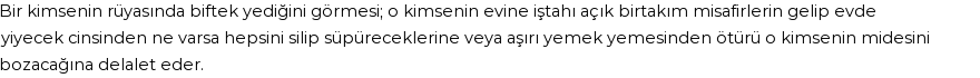 Diyanet'e Göre Rüyada Biftek Görmek