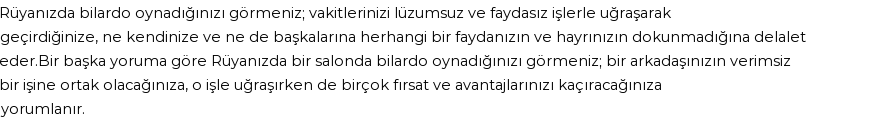 Diyanet'e Göre Rüyada Bilardo Görmek