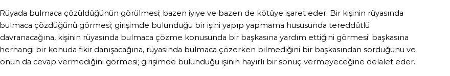 Diyanet'e Göre Rüyada Bilmece Görmek