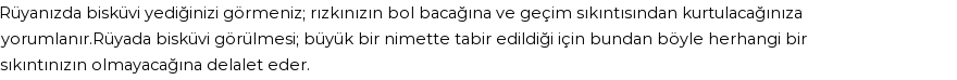 Diyanet'e Göre Rüyada Bisküvi Görmek