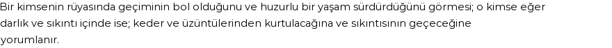 Diyanet'e Göre Rüyada Bol Geçim Görmek