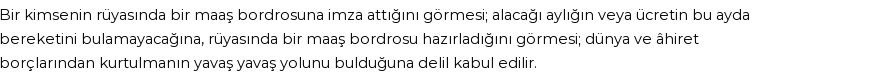 Diyanet'e Göre Rüyada Bordro Görmek