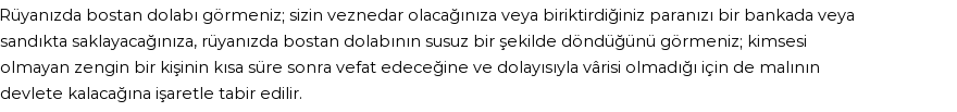 Diyanet'e Göre Rüyada Bostan Dolabı Görmek