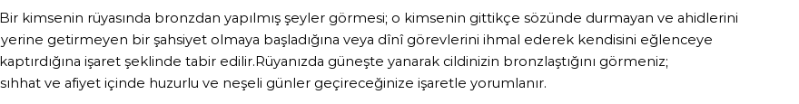 Diyanet'e Göre Rüyada Bronz Görmek