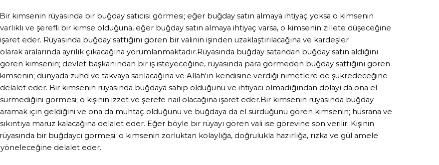 Diyanet'e Göre Rüyada Buğday Satıcısı Görmek