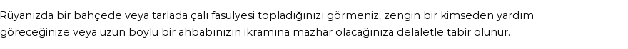 Diyanet'e Göre Rüyada Çalı Fasülyesi Görmek