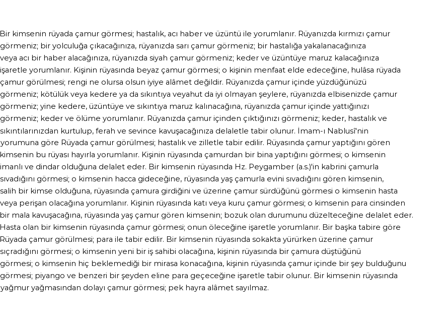 Diyanet'e Göre Rüyada Çamur Görmek