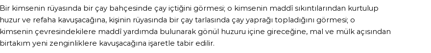 Diyanet'e Göre Rüyada Çay Bahçesi Görmek