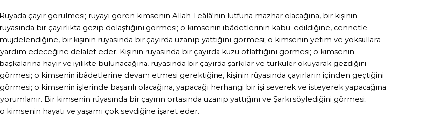 Diyanet'e Göre Rüyada Çayır Görmek