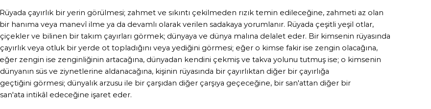 Diyanet'e Göre Rüyada Çayırlık Görmek