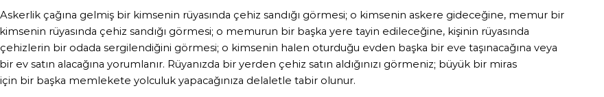 Diyanet'e Göre Rüyada Çehiz Görmek