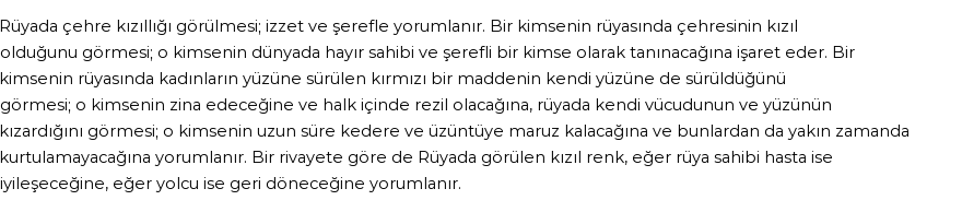 Diyanet'e Göre Rüyada Çehre Kızıllığı Görmek