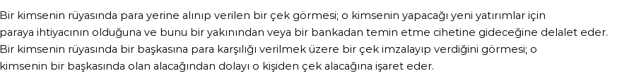Diyanet'e Göre Rüyada Çek Görmek