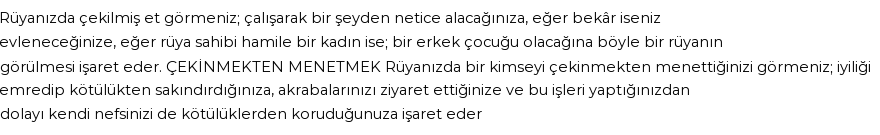 Diyanet'e Göre Rüyada Çekili Et Görmek
