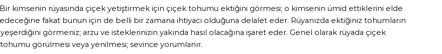 Diyanet'e Göre Rüyada Çiçek Tohumu Görmek