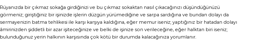 Diyanet'e Göre Rüyada Çıkmaz Sokak Görmek