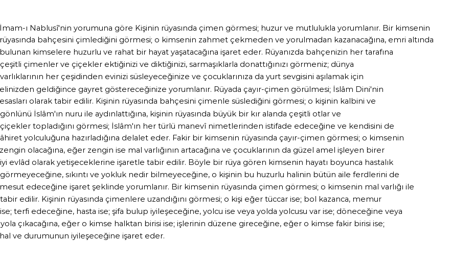 Diyanet'e Göre Rüyada Çimen Görmek