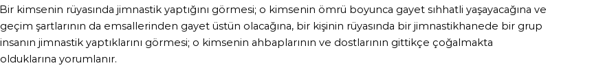 Diyanet'e Göre Rüyada Cimnastik Görmek