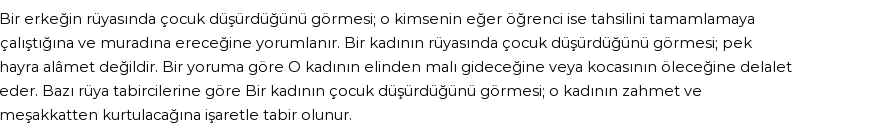 Diyanet'e Göre Rüyada Çocuk Düşürmek Görmek