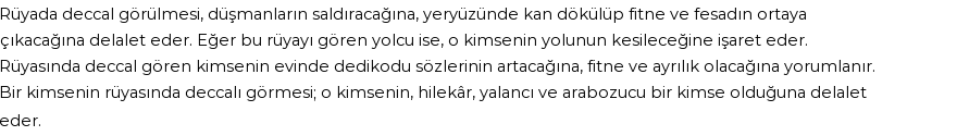 Diyanet'e Göre Rüyada Deccal Görmek