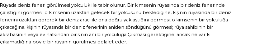 Diyanet'e Göre Rüyada Deniz Feneri Görmek