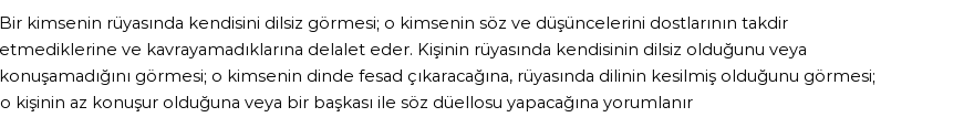 Diyanet'e Göre Rüyada Dilsiz Görmek
