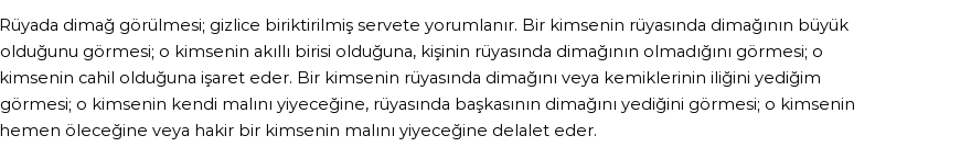Diyanet'e Göre Rüyada Dimağ Görmek