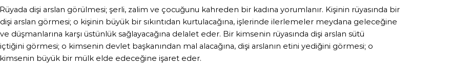 Diyanet'e Göre Rüyada Dişi Arslan Görmek