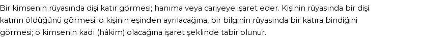 Diyanet'e Göre Rüyada Dişi Katır Görmek