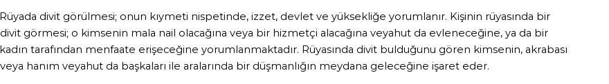Diyanet'e Göre Rüyada Divit Görmek