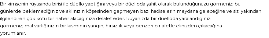 Diyanet'e Göre Rüyada Düello Görmek