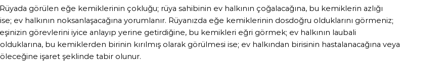 Diyanet'e Göre Rüyada Eğe Kemikleri Görmek