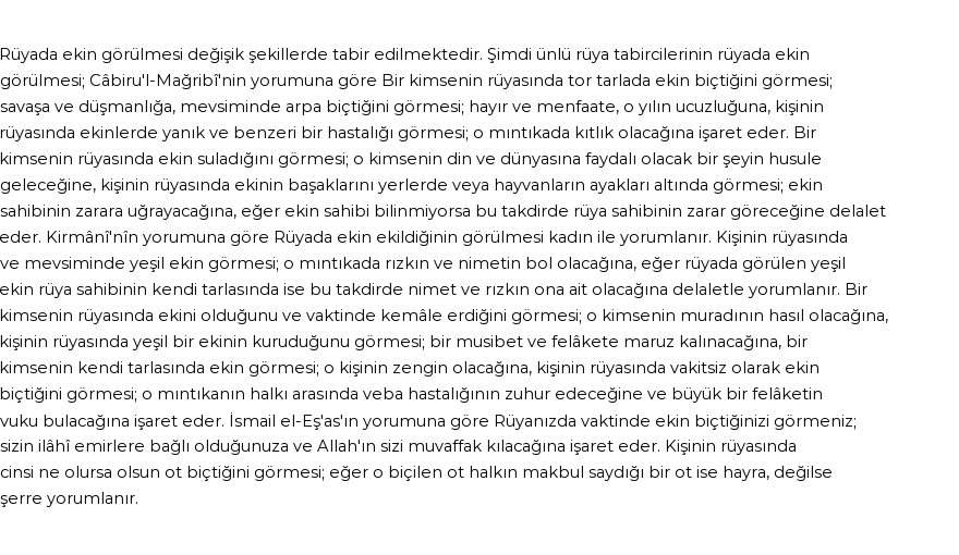 Diyanet'e Göre Rüyada Ekin Görmek