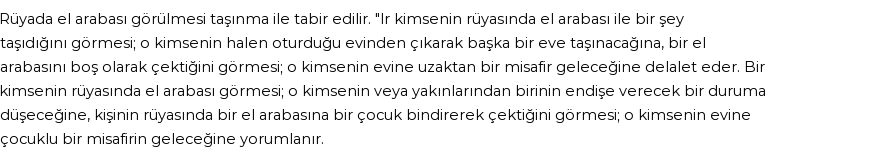 Diyanet'e Göre Rüyada El arabası Görmek