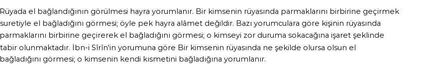 Diyanet'e Göre Rüyada El Bağlamak Görmek