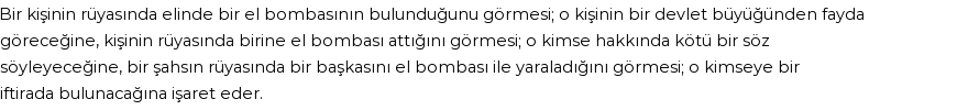 Diyanet'e Göre Rüyada El Bombası Görmek