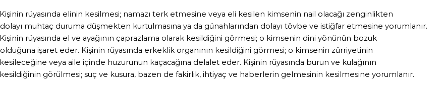 Diyanet'e Göre Rüyada El Ve Diğer Azaları Kesmek Görmek