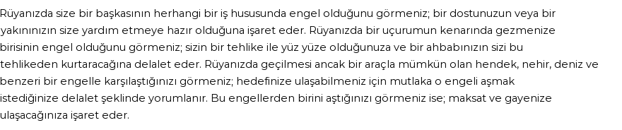 Diyanet'e Göre Rüyada Engel Olmak Görmek