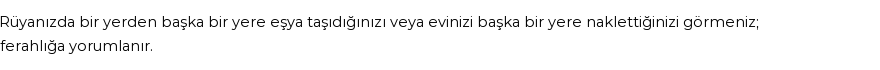 Diyanet'e Göre Rüyada Eşya Nakletmek Görmek