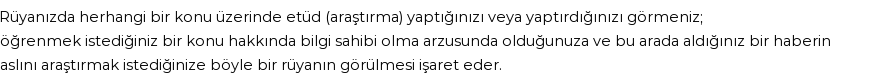 Diyanet'e Göre Rüyada Etüd Yapmak Görmek